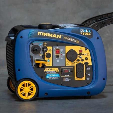 FIRMAN Portable and Inverter Generator, Gasoline/Liquid Propane, 3,000 W/2,700 W Rated, 30/20/8.3/2.1 A FIR-WH03042